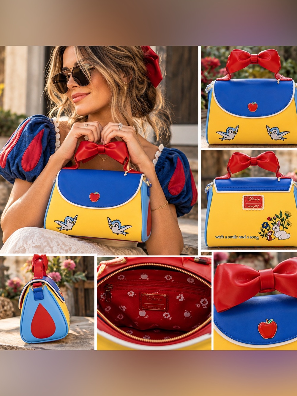 Loungefly Disney Snow White Cosplay Bow Handbag Purse NWT WDTB2468